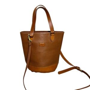 Valentino Garavani Vintage Leather Bucket Bag Camel